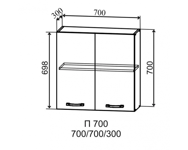 Ройс П 700 Шкаф верхний (Белый софт/корпус Серый)