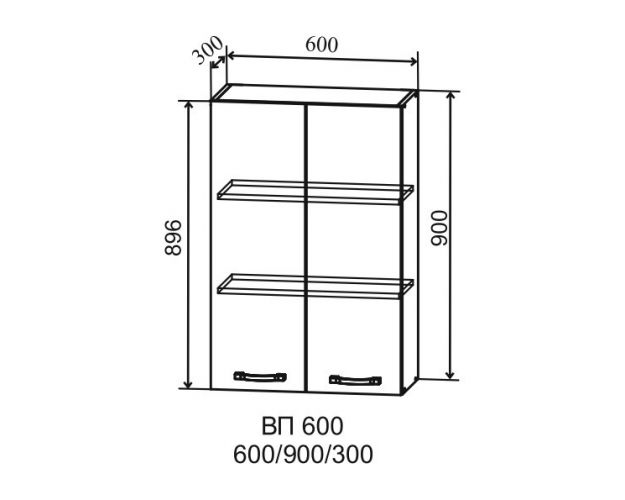 Ройс ВП 600 Шкаф верхний высокий Ваниль софт