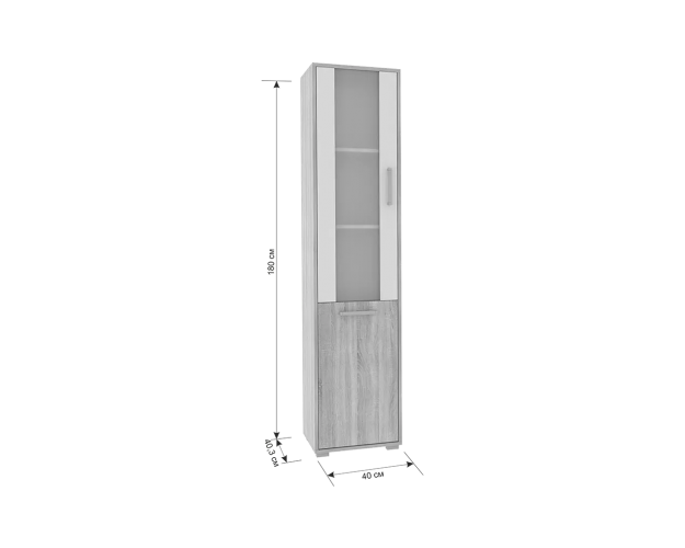 Стеллаж Лайт-2 графит / дуб крафт золотой