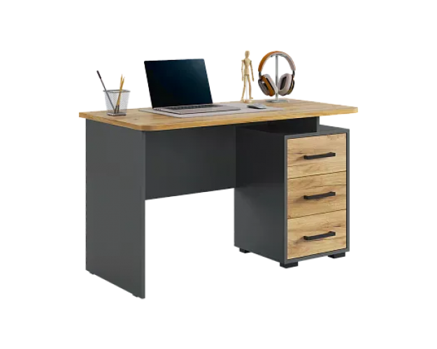 Стол компьютерный 1200 Лайт-2 графит / дуб крафт золотой