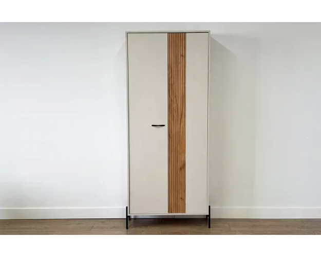 Шкаф двухдверный Доминика кашемир / дуб крафт золотой