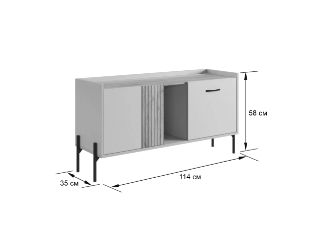 Тумба Доминика кашемир / дуб крафт золотой