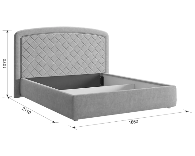 Кровать с основанием Сильва 2 1600 медовый (велюр)