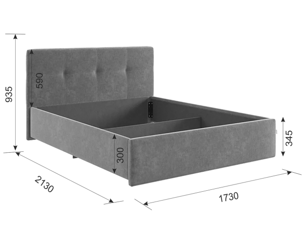 Кровать с основанием Веста 1600 капучино (велюр)