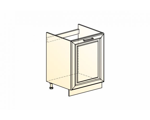 Мишель Шкаф рабочий под мойку L500 (1 дв. гл.) (эмаль) (белый/кофейный)