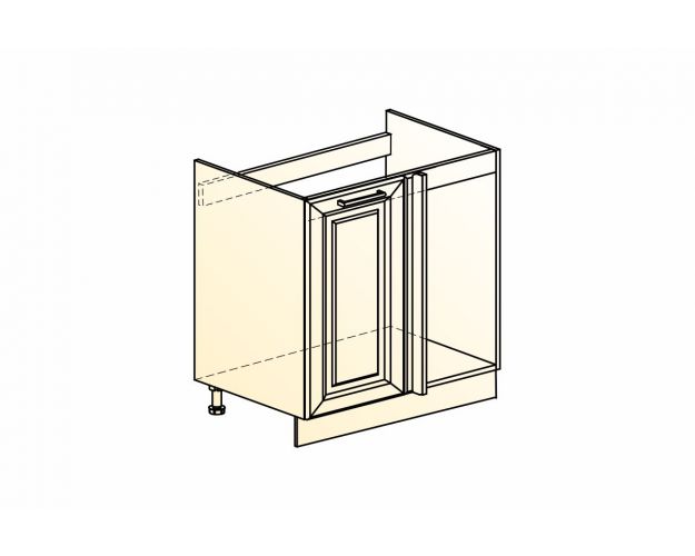 Мишель Шкаф рабочий под мойку угл. L800 (1 дв. гл.) (эмаль) (белый/белый)