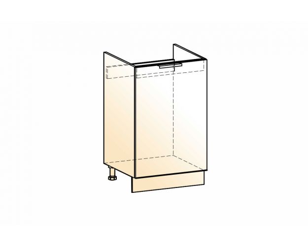 Стоун Шкаф рабочий под мойку L500 (1 дв. гл.) (белый/акация светлая)