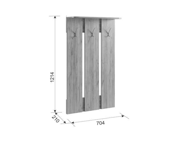 Вешалка Реал 1 дуб крафт золотой