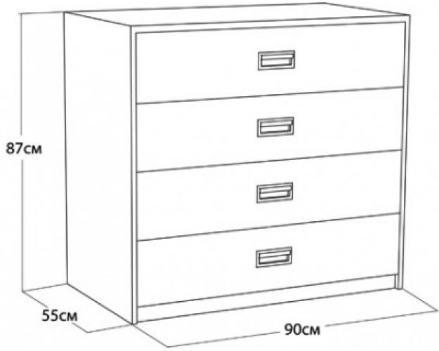 Размеры комодов для спальни