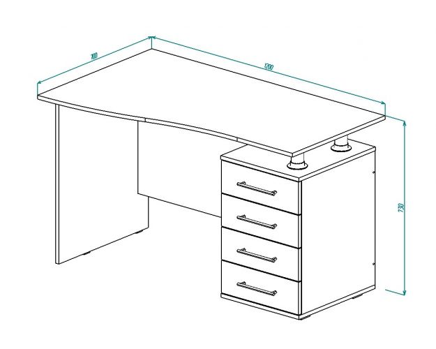 Стол письменный 1200 сп у