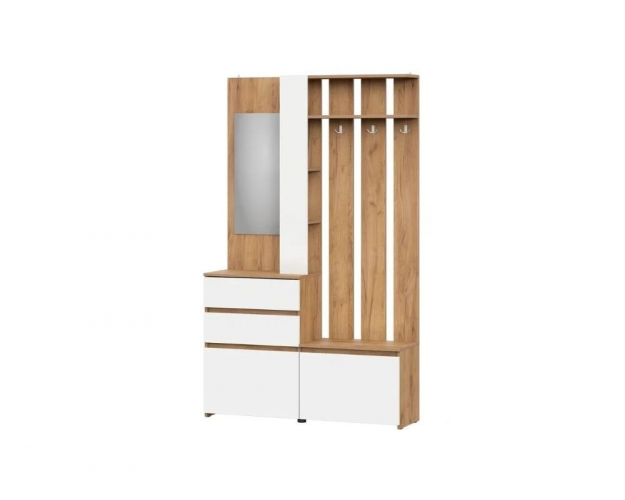 Модульная прихожая Некст 1 дуб золотой / белый